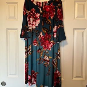 Roz & Ali Ombré Flower Dress - NWT